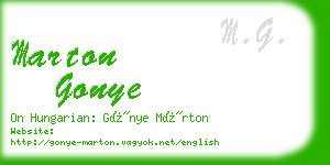 marton gonye business card